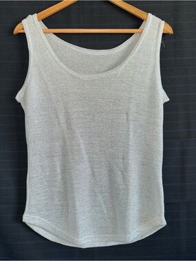 Lew Magram Collection Silver Ribbed Sparkle Tank Shirt Large Vintage